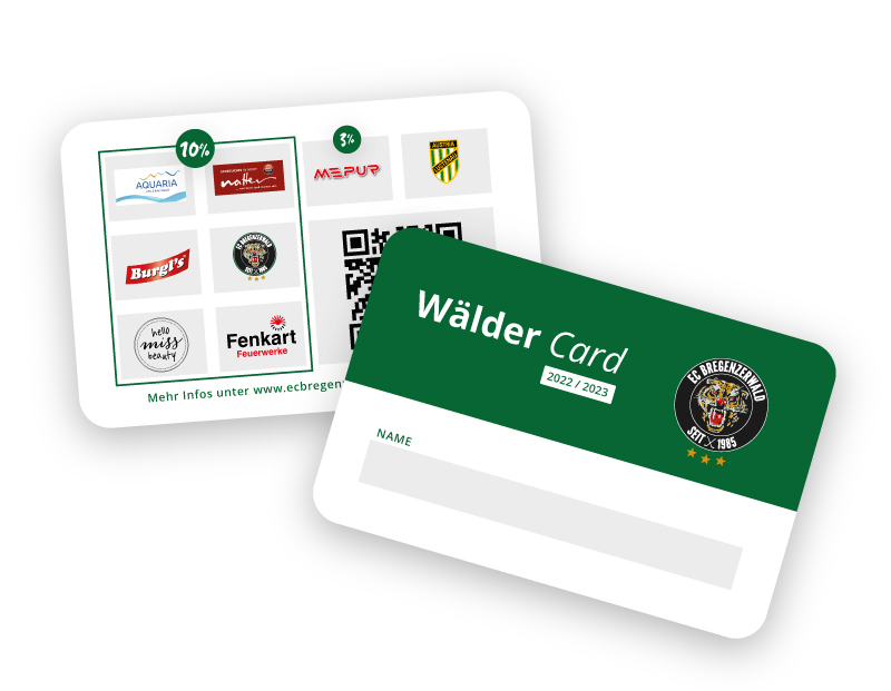Mockup der ECB Wälder Card für die Saison 2022/2023